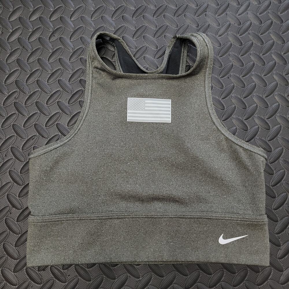 Nike Dri-Fit Racerback Everything Sports Bra Small American Flag Activewear